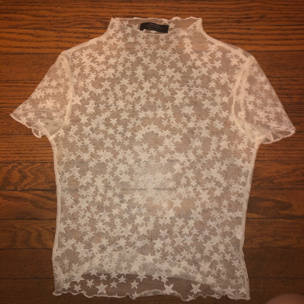 Bershka White Star Top